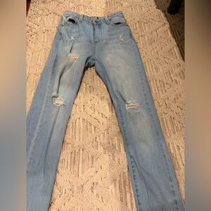 Fashion Nova Light Blue Distressed Jeans